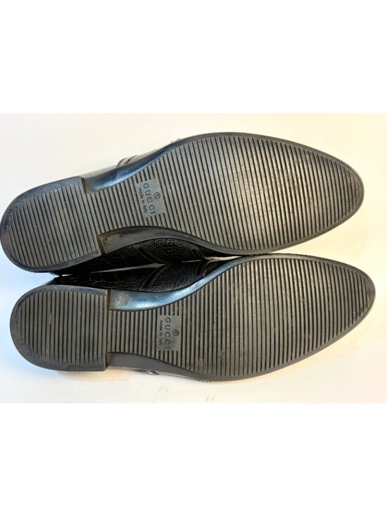 Gucci Genuine Full Ostrich Leg Penny Loafers Black Size 8.5/9.5 US Rubber Sole main image 6